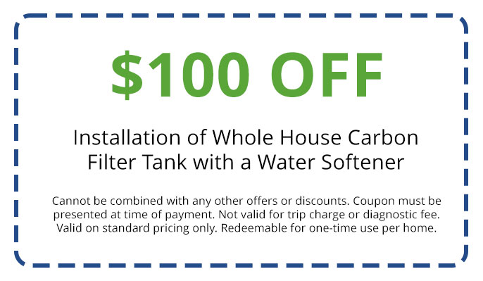 Discounts on Installation of Whole House Carbon Filter Tank with a Water Softener